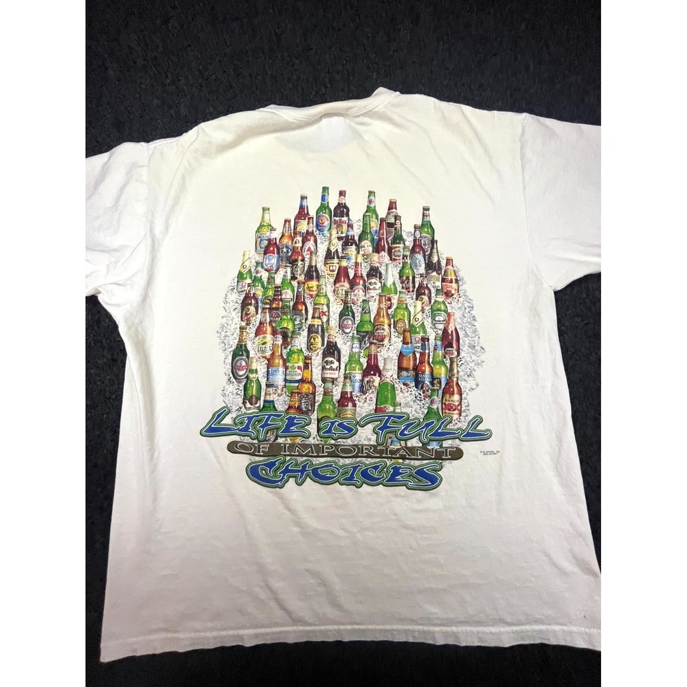 Quality Classics Life Is Full Of Important Choices T Shirt Mens XL White Graphic